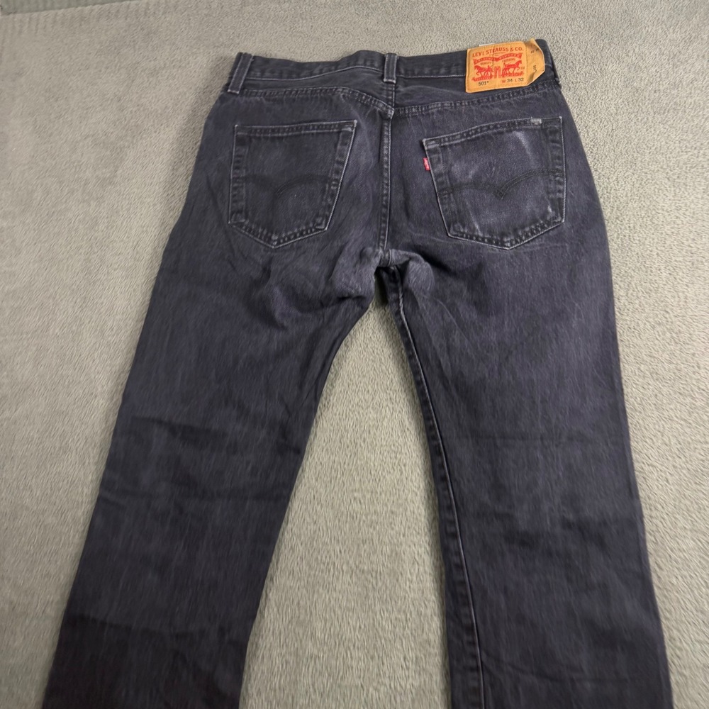 Levis 501 Original Fit Mens Faded Black Straight Leg Button Fly Jeans 34x32